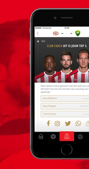 Download de PSV App en speel tegen ADO mee met ClubCoach!