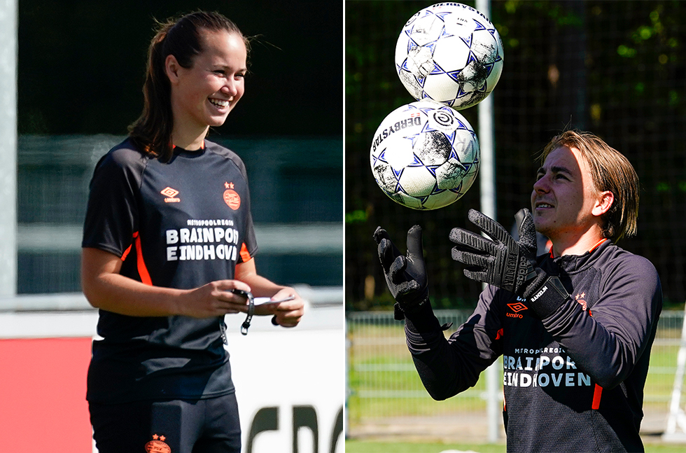 Ni&euml;lle Gosen en Damian Ranzijn in actie tijdens de training.