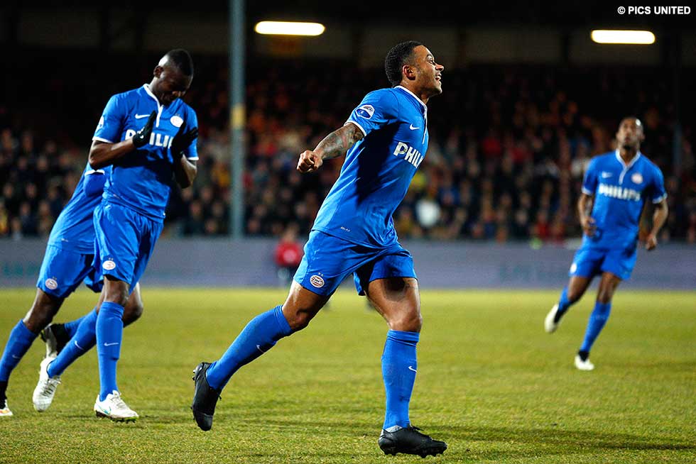 Memphis Depay bracht PSV met een rake knal op voorsprong | © Pics United