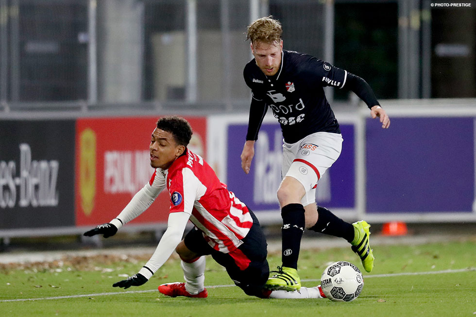 Voor rust zorgde Donyell Malen voor het meeste gevaar namens Jong PSV