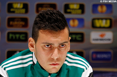 Christos Donis, speler van Panathinaikos, woensdagavond in Eindhoven.