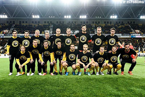 IF Elfsborg speelde de laatste wedstrijd met speciale shirts.