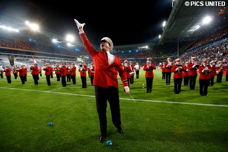 Optreden Philips harmonie in de rust van PSV - SC Cambuur.