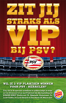 Met Burger King als VIP naar PSV!
