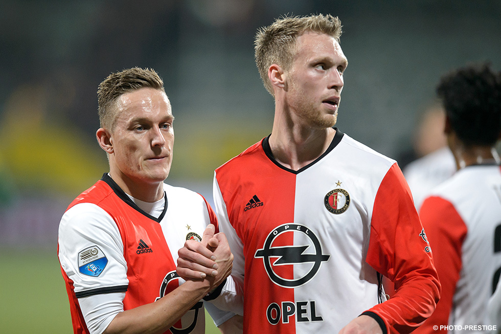 Nicolai Jørgensen (rechts) is de meest waardevolle speler van de Eredivisie