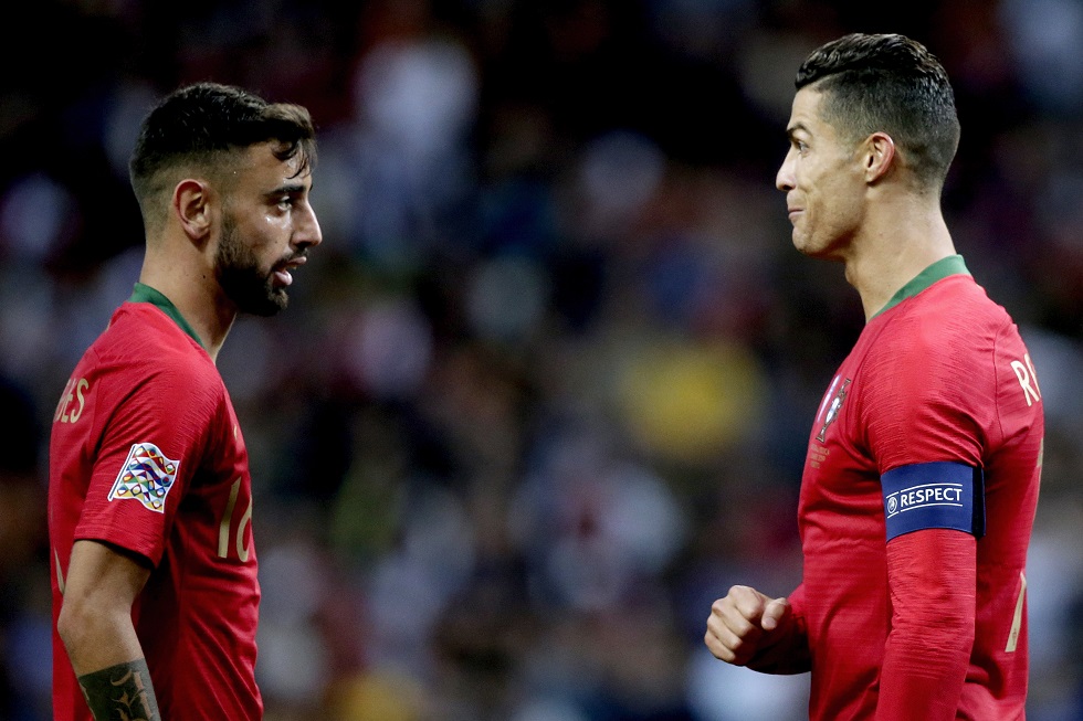 Bruno Fernandes (links) is dé smaakmaker van Sporting. Landgenoot Cristiano Ronaldo werd door de club opgeleid