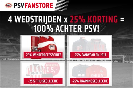 Decemberacties met 25% korting in de PSV FANstore!