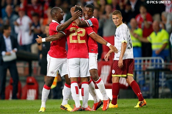 PSV begon het seizoen voortvarend, hier een 2-0 zege op Zulte Waregem.