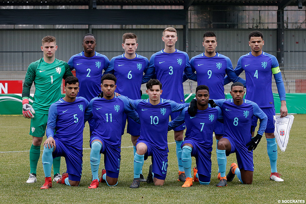 Met deze elf begon Oranje O19 aan het duel met Noorwegen | &copy; Soccrates