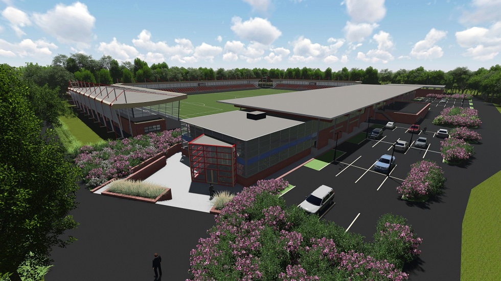 Aan de jeugdzijde moet over enige tijd dit voetbalstadion staan