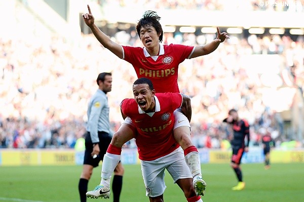 De teruggekeerde Ji-Sung Park was &eacute;&eacute;n van de doelpuntenmakers.