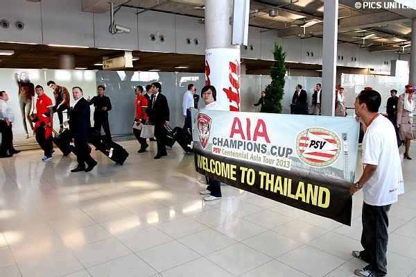 PSV ging in de winterstop op trainingskamp naar Bangkok (Thailand).