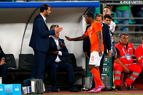 Georginio Wijnaldum afgelopen zaterdag tegen Itali&euml;.