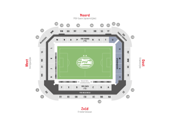 Plattegrond van het Philips Stadion