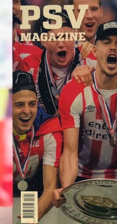 PSV-vlag bij kampioensnummer PSV Magazine 