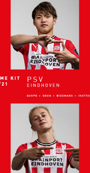 PSV Vrouwen in 'Eindhovens' PUMA-tenue