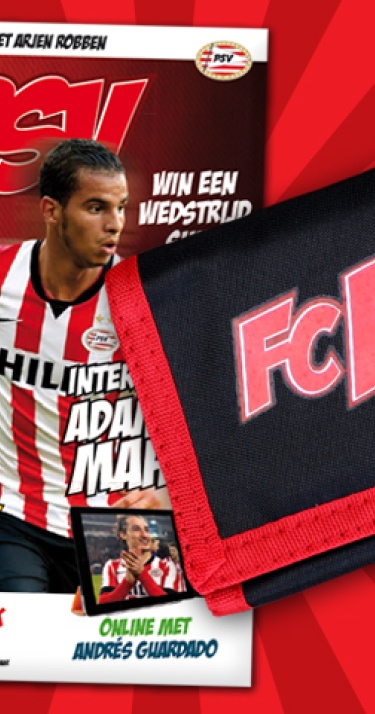 FC PSV Magazine met portemonnee in de bus