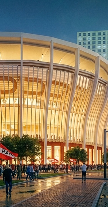 Nieuws | PSV presenteert ambitieuze plannen: forse stadionuitbreiding in harmonie met stadsstructuur en Philipsdorp